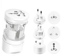 GUTE LINES Adattatore Universale da Viaggio, Adattatori Prese Caricatore 250V, Adattatori Multiregionali per USA/UK/EU/AUS/CHN, Universal Plug Adapter (13A)