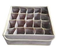 GUTE LINES Cassetti Organizer Calzini Armadio Pieghevole Organizzatori per Reggiseni, Calze, Cravatte e Intimo, con Coperchio Trasparente PVC, Set 2 Pack (grigio lilla, 16 posti)