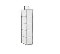 GUTE LINES Organizer Armadio Air, Mensole da armadio, Portatutto con 5 Scomparti, Per Cappello, Calze, Mutande, Asciugamani, H70 x 15 x 30cm (bianco con nero)