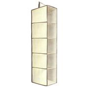 GUTE LINES Organizer Armadio Air, Mensole da armadio, Portatutto con 5 Scomparti, Per Cappello, Calze, Mutande, Asciugamani, H70 x 15 x 30cm (Beige)