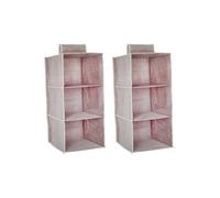 GUTE LINES Organizer Armadio da Appendere, Mensole da armadio, Portatutto con 3 Scomparti, Per Cappello, Calze, Mutande, Asciugamani, 60 x 30 x 30cm (2 PCS - Lilla)