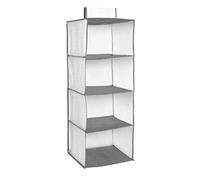 GUTE LINES Organizer Armadio da Appendere, Mensole da Armadio, Portatutto con 4 Scomparti, Per Vestiti, Cappello, Calze, Mutande, Asciugamani, 80 x 30 x 30cm (grigio bianco)