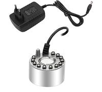 Gutecomuik Mist Maker, 12 LED Fontana Interna Mister Foggers, Piccolo Stagno Nebulizzatore d'Aria Perfetto per Fontane d'Acqua, Laghetto, Halloween, Decorazioni Natalizie (Argento)