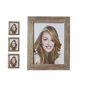 GUTEINTE Cornice Portafoto in legno MDF, Pannello in Vetro, Cornice Liberty per Decorazione Mostra Fotografica, Cornice per Tavolo e Parete (Classico, Marrone Chiaro, 4PCS - 9 x 12.5cm)