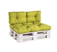 Gutekissen® cuscini per pallet cuscini per divani da giardino cuscini trapuntati riempiti con schiuma granulare Poulirette PPI (Cuscino d'angolo 60x40, gesteppt Lime)