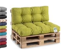 Gutekissen® cuscini per pallet cuscini per divani da giardino cuscini trapuntati riempiti con schiuma granulare Poulirette PPI (Cuscino di seduta 120x80, gesteppt Lime)