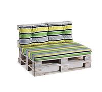 Gutekissen Cuscini per pallet Cuscini per pallet, Trapuntato, Liscio PPF (Set 120x80+120x40, Verde-Grigio-giallo 6)
