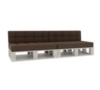 Gutekissen® Cuscini per pallet Cuscini trapuntati con bottoni, Cuscini per pallet trapuntato PFG 2xSet (Cuscino di seduta 120x80 +Schienale 120x40), Marrone