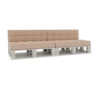 Gutekissen® Cuscini per pallet Cuscini trapuntati con bottoni, Cuscini per pallet trapuntato PFG 2xSet (Cuscino di seduta 120x80 +Schienale 120x40), Beige