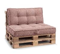 Gutekissen® Cuscino per pallet con maniglia, cuscino per divano da giardino, riempito con imbottitura in schiuma PU schiacciata, diversi colori e dimensioni PPLU (rosa, schienale 120 x 40)