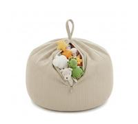 Gutekissen® Pouf per bambini, 85 x 85 x 50 cm, contenitore per giocattoli per la cameretta dei bambini, organizer per peluche e coperte, tessuto Oeko-Tex, chiusura lampo (beige)