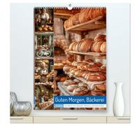 Guten Morgen, Bäckerei (hochwertiger Premium Wandkalender 2026 DIN A2 hoch), Kunstdruck in Hochglanz: Bevor die Stadt erwacht, glühen in der Backstube ... duftendes Brot und süße Träume aus Teig.