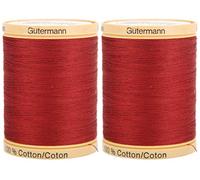 Gutermann - Confezione da 2 fili di cotone naturale, 2 pezzi, colore: Lampone