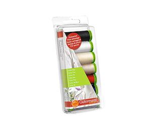 Gutermann Creativ Filo Extra fine - Set di 7 Bobine da 200 m, 100% Poliestere, per Cucire a Mano e a Macchina, Universale, Colori Assortiti