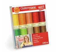 Gütermann Set di fili da cucito 734008-1 Cucitutto 100 m x 10 Poliestere Multicolore