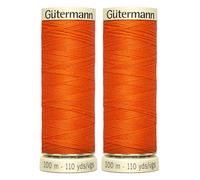 Gutermann - Filo da cucito in poliestere per cucire a mano o a macchina, 2 pezzi, 100 m, colore: arancione 0351 GetInStyle Shop
