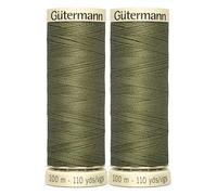 Gutermann - Filo da cucito in poliestere per cucire a mano o a macchina, 2 pezzi, 100 m, colore: verde oliva 0432 GetInStyle Shop