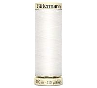 Gutermann - Filo da cucito multiuso in poliestere, per macchine da cucire e cucito a mano, bobine da 100 m, Colore: bianco, 1 x 100m Spool