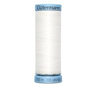 GUTERMANN lusso pura seta da cucire 100 m bianco 800 - per bobina