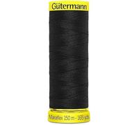 GUTERMANN Maraflex - Filo da Cucire Elastico con Elastan, Filo Elasticizzato per Jersey, Maglieria, Intimo e Sportswear, Alta Resistenza, Adatto a Macchina da Cucire, Confezione da 150 m (000 Nero)