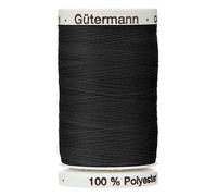 Gutermann, rocchetto di filo da cucito di qualità, colore nero 000, resistente, per cuciture, bottoni, tessuto denim, tappezzeria, in poliestere, 1 spoletta da 30 m