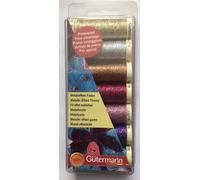 Gutermann Set Di Fili Metallic Effect - 7 Rocche - Per Cucito