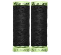 Gutermann Top Stitch - Filo in poliestere extra forte per cucire a mano o a macchina, 2 x 30 m, colore: nero 000 GetInStyle Shop