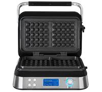 GUTFELS Piastra per waffle WAFFLE 5010|Piastre rivestite|1600 Watt| Timer|Display|Protezione da troppopieno |5 diversi programmi|Piedini antiscivolo|Avvolgicavo | Protezione da surriscaldamento, nero