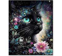 Gutluz Dipingere con i numeri, gatti adulti, dipingi con i numeri, animali e gatti, set fai da te per bambini, adulti, pennelli su tela per dipingere con i numeri, 40 x 50 cm (CD142)