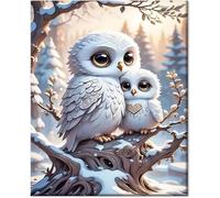 Gutluz Dipingere con i numeri, gli animali per adulti, dipingere con i numeri, per bambini, anime gufo, per adulti, gufo, kit per pittura con i numeri, set fai da te per bambini (CD156)