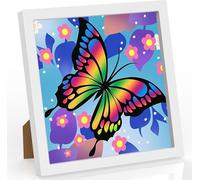 Gutluz Dipingere con i numeri per bambini, animali, farfalla, dipingi con cornice a partire da 6, 7, 8, 9, 10 anni, dipinta a mano, pittura ad olio per la casa, set fai da te per bambini, con cornice