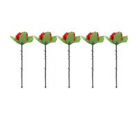 Gutol 5 pezzi di rosa pieghevole che appare trucchi di magia di rose di seta per fiori da mago da vicino, trucchi di strada, oggetti di scena mentalismo divertente