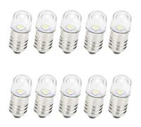 GutReise AC/DC E10 Lampadine, 10 pz 6V Bianco caldo E10 Lampadine di Ricambio Miniatura Vite Lampade LED 65Lm (6V, Bianco caldo)