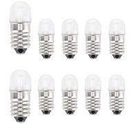 GutReise DC E10 lampadine LED, 10pcs E10 lampadine di ricambio miniatura vite LED lampade 0.5Watts 65Lm (giallo, 4.5V)
