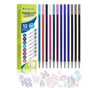 GutSache 12x Refill per Penna Gel Cancellabile, Compatibile con Legami, 8 Colori, Altezza 13 cm, Punta 0,7 mm, Inchiostro Termosensibile, Ideale per L'ufficio e la Scuola