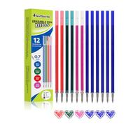 GutSache 12x Ricariche di Ricambio Compatibile con Legami[6 Blu, 2 Rosse, 2 Verdi, 2 Rosa], Altezza 13 cm, Punta 0,7 mm, Ricarica per Penna gel Cancellabile, Ideale per L'ufficio e la Scuola