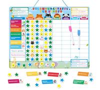 GutSache Lavagna premio per bambini [100 compiti, 360 magneti], agenda settimanale Montessori per bambini, lavabile, ausilio ADHD, programmazione settimanale magnetica, calendario settimanale