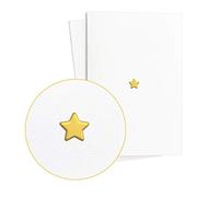 Gutschein, 2er Set Glückwunschkarten zum Geburtstag und anderen Anlässen, Elegant mit Stern in Goldfolienprägung auf edlem Papier|Geschenkidee, Geschenkkarte, E31