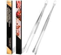 Gutsdoor Pinzette da cucina da 30,5 cm, 2 pinzette da cucina in acciaio inox 304 per cucinare, placcare, barbecue, pasta