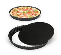 Gutsdoor Teglia per crostata da 25,4 cm con fondo rimovibile antiaderente per quiche rotonde per cottura