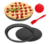 Gutsdoor Teglia per torte, crostate e quiche da 24,9 cm con fondo rimovibile, antiaderente, teglie per quiche, per cottura in cucina