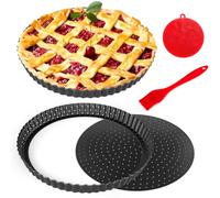 Gutsdoor Teglia per torte, crostate e quiche da 27,9 cm con fondo rimovibile, antiaderente, teglie per quiche, per cottura in cucina