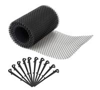 Gutter Mesh Guard - Rete di protezione per foglie, dotata di ganci fissi, copertura in maglia con ganci a clip, strumenti per la pulizia delle grondaie per un drenaggio liscio verso il basso