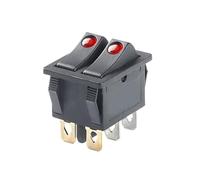 GUTUYEHKEA Interruttore A Bilanciere Doppio KCD4 220 V, A 4 Pin 6, con Luce(6p LED Red Light)