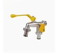 GUTUYEHKEA Rubinetto for Acqua in Ottone for Attrezzi da Giardino, 1/2", Esterno e Interno, Leva di accensione/spegnimento, rubinetti for l'irrigazione, valvola a Sfera(1PC Yellow)
