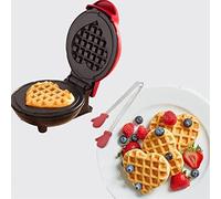 GutView Mini Waffles Piastra, Piastra Per Waffle Cuore, Piccola Macchina per Cialde con rivestimento antiaderenteDomestica da 350W piastra waffles,per feste di compleanno per bambini, Pasqua