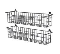 GUUKAR Spice Rack Organizer Wall Mount, Spice Organization Storage Shelf for Cabinet Door, 2 Packs Wall Spice Rack Saving Space for Kitchen, Black