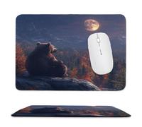 Guuogxan Tappetino per Mouse Piccolo Luna Orso 42 x 35 cm as-1024 | Base in Gomma Naturale Antiscivolo, Bordi Rinforzati, Impermeabile, Compatibile con Mouse Ottici e Laser per Ufficio e Gaming