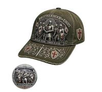 GUUZETU Berretto da Baseball Vintage e Moneta della Confraternita dei Cavalieri, Cappello da Cavaliere Medievale (Green)