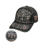 GUUZETU Berretto da Baseball Vintage e Moneta della Confraternita dei Cavalieri, Cappello da Cavaliere Medievale (Black)